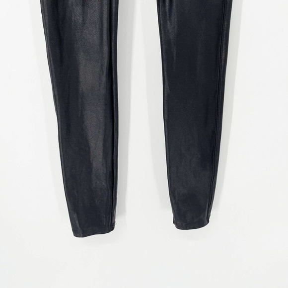 Spanx Ready-To-Wow Faux Leather Ankle Leggings‎ Sz S Black High Waisted Stretch - Picture 2 of 11